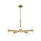 Designers Fountain Litto 5 Light Modern Brushed Gold with Clear Glass Sheilds Shades Chandelier For Dining Rooms D294C-5CH-BG - alternate 1